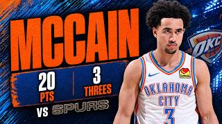 Jared McCain 20 pts 3 threes vs Spurs 2026 PO G5