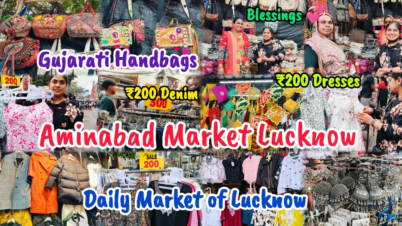 Aminabad Market Lucknow | ₹200 Ladies Denim👖& Dresses👗| Gujarati Handbags👜 | Daily Market #lucknow 