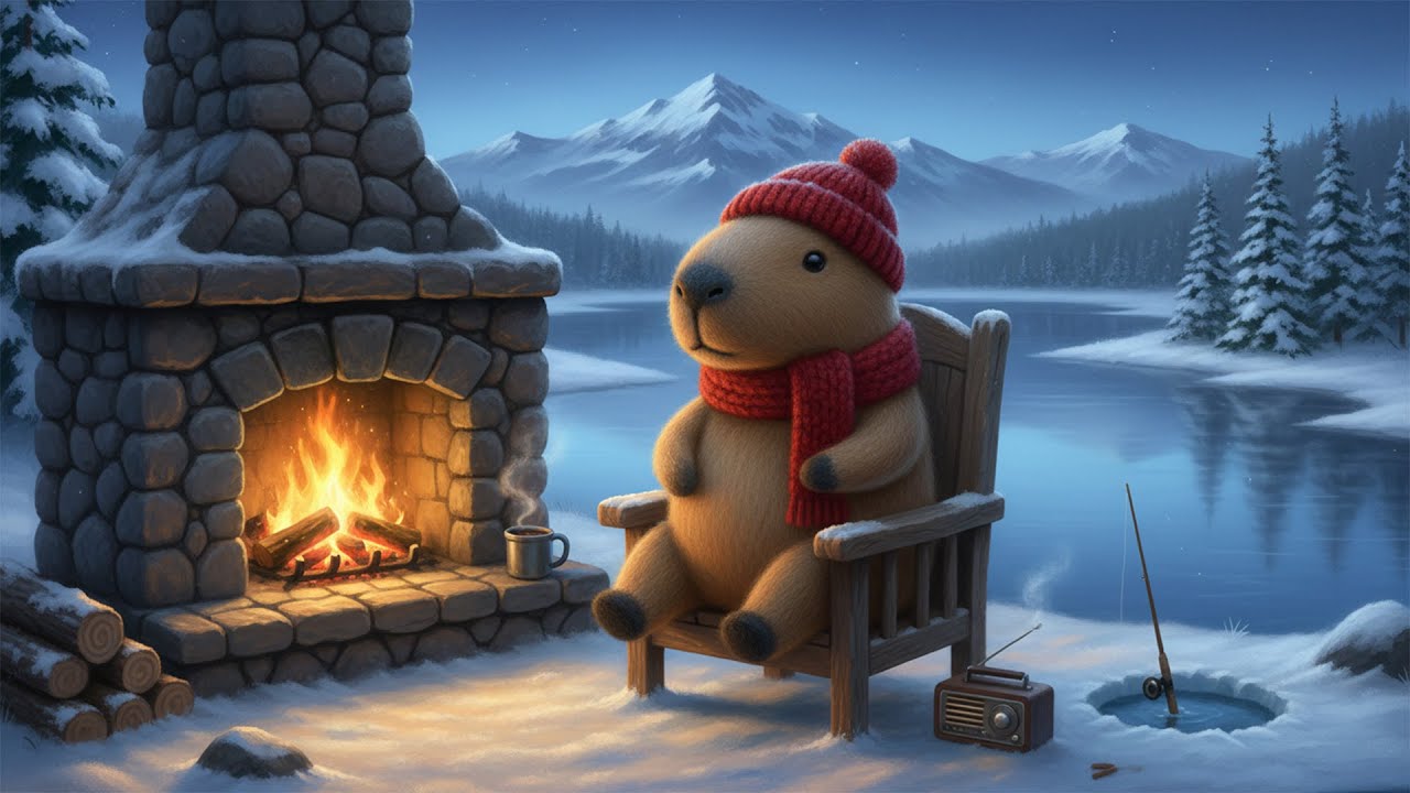 Snowy Silence ✨❄️🔥 Cozy Beats by the Frozen Lake