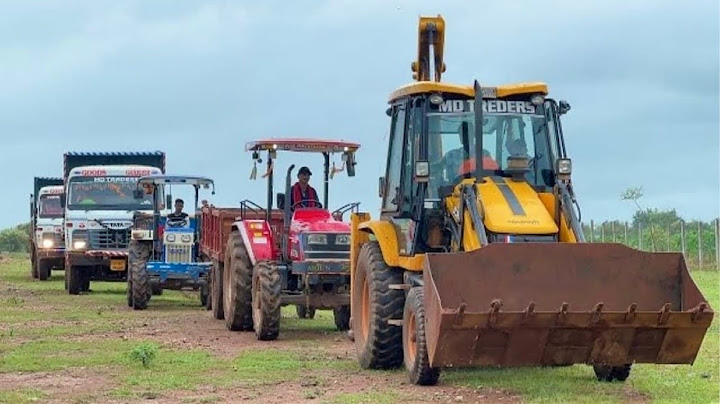 JCB 3dx loading Mud in TATA Tippers & Tractors  Swaraj 855 Fe New Holland 3630 4x4 Tractor jcb video