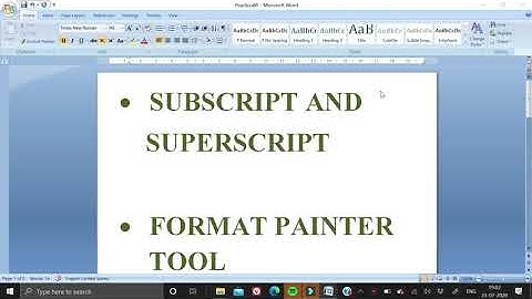 Subscript Superscript and Format Painter tool-Class V- by Rucha