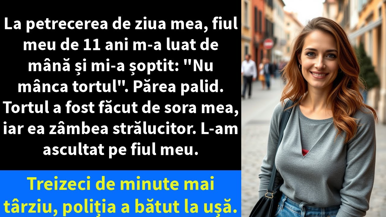 La petrecerea de ziua mea, fiul meu de 11 ani m-a luat de mână și mi-a șoptit: 