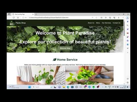 The Green Oasis: Plant Shop Landing Page - Crafting Nature's Beauty with HTML and CSS 🌿🎨