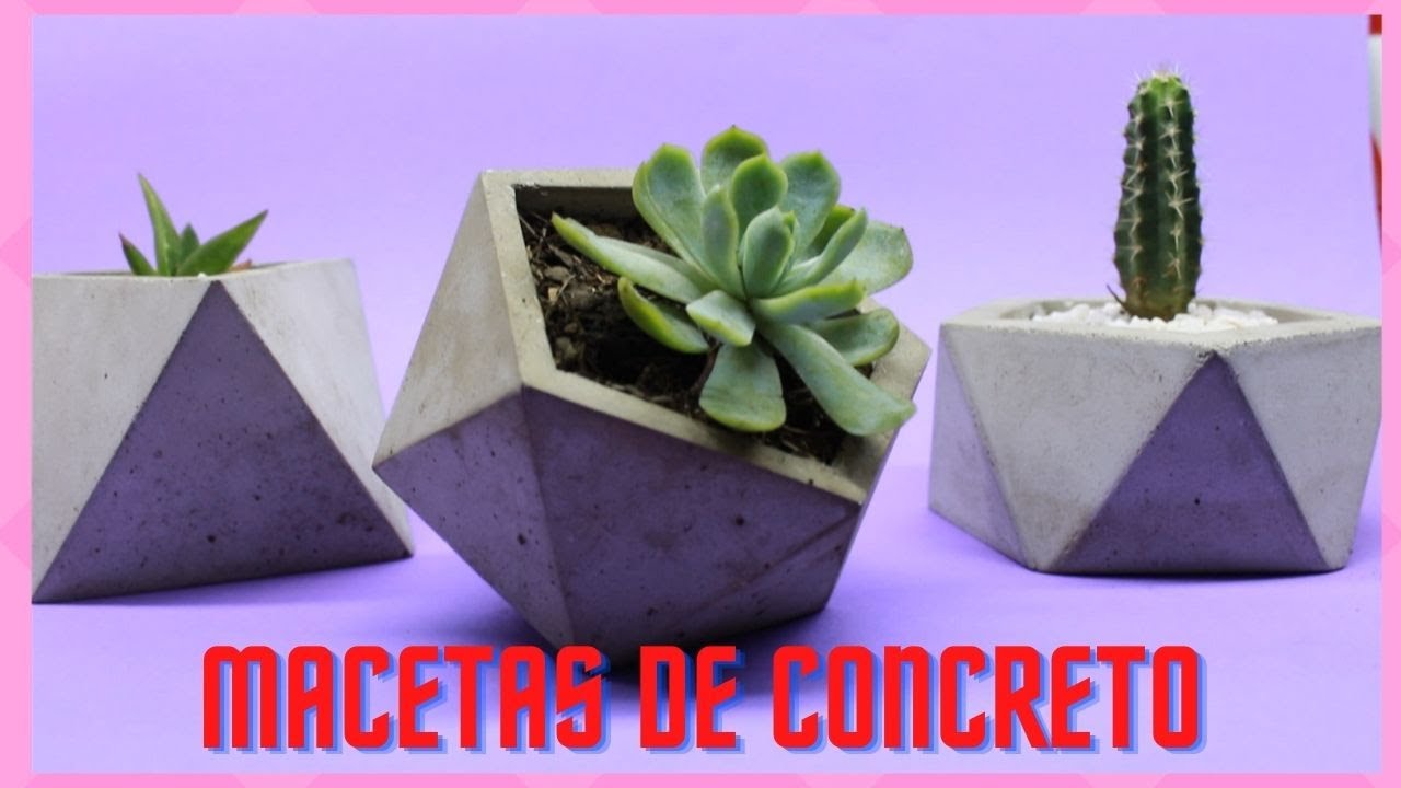 Cómo hacer una maceta geométrica de concreto 🌱 | Jessy Bunka Crafts