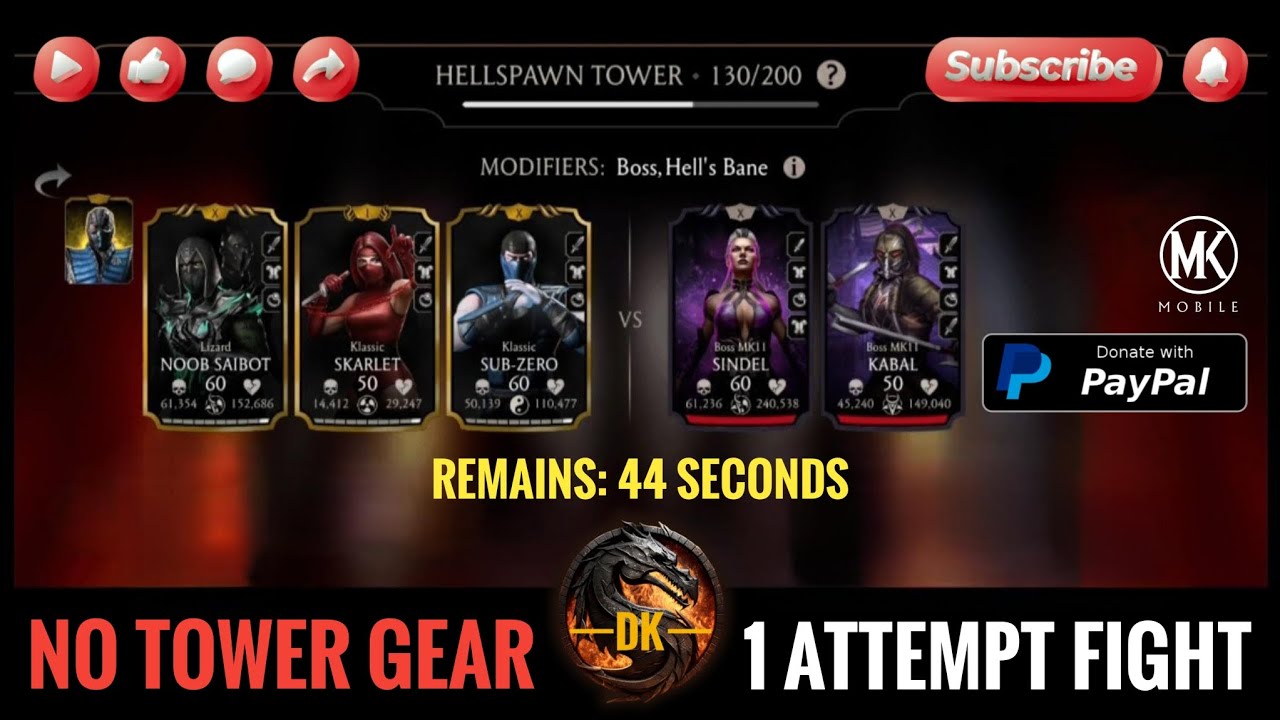Hellspawn Tower 130 & Reward 🎮 Mortal Kombat Mobile/MK Mobile/MKM 