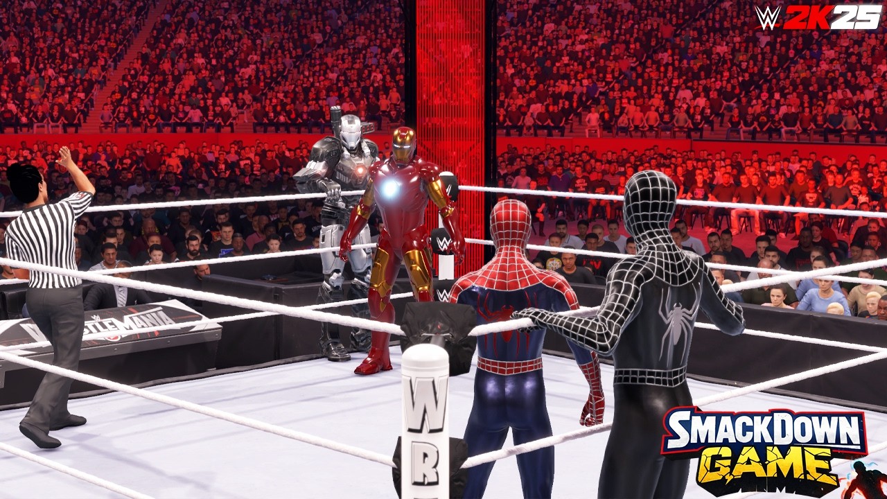 Spider-Man & Black Spider-Man vs Iron Man & War Machine - Marvel Civil War Inside WWE – WWE 2K25