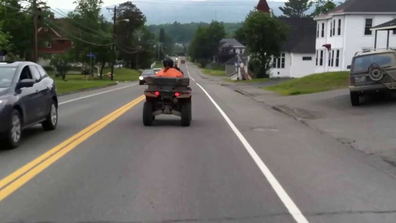 ATV riding on roads (legally) in Greenville, ME YouTube
