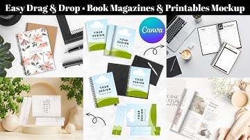 Drag and Drop Mockups for Books, Magazines & Printables Demo / Tutorial • Editable Canva Template