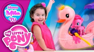 How To Ride A Swan Boat My Little Pony Pinkie Pie Row And Ride Swan Boat | HappyMilaTV #83 screenshot 5