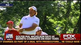Phil Mickelson Complains About Taxes with David Selig on Fox News Channel 1/22/13
