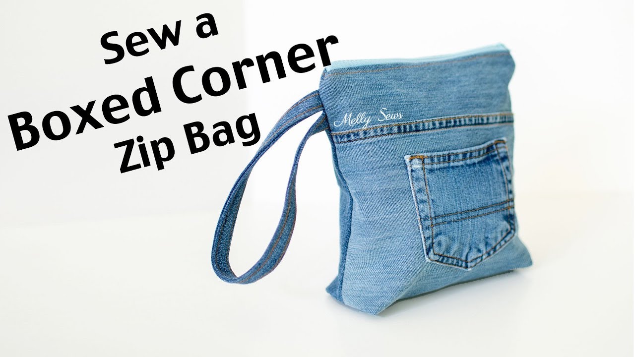 How to Sew a Box Zipper Bag - Boxed Corners Tutorial - YouTube