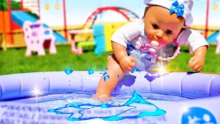 Baby Doll Swimming In The Pool Baby Annabell At The Beach Baby Dolls Videos For Kids