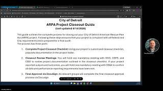 Closeout Process Overview Training Video