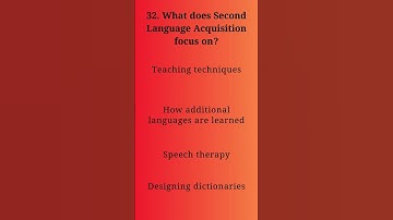 Second Language Acquisition