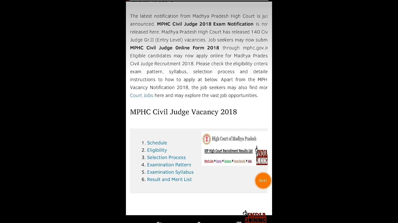 MPHC Civil Judge Vacancy - Exam Pattern, Notification, Apply