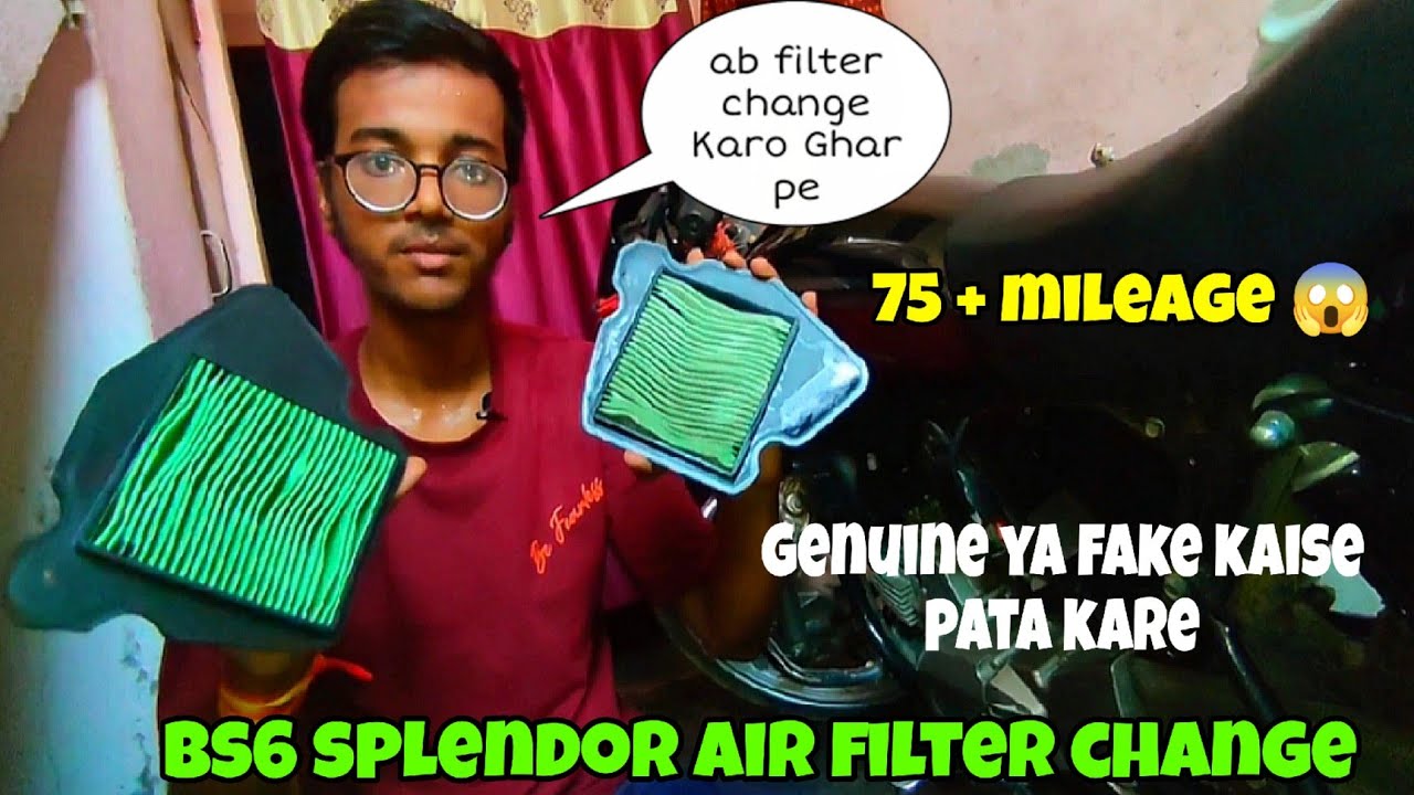 splendor bs6 air filter change process | splendor modified | #splendor ...
