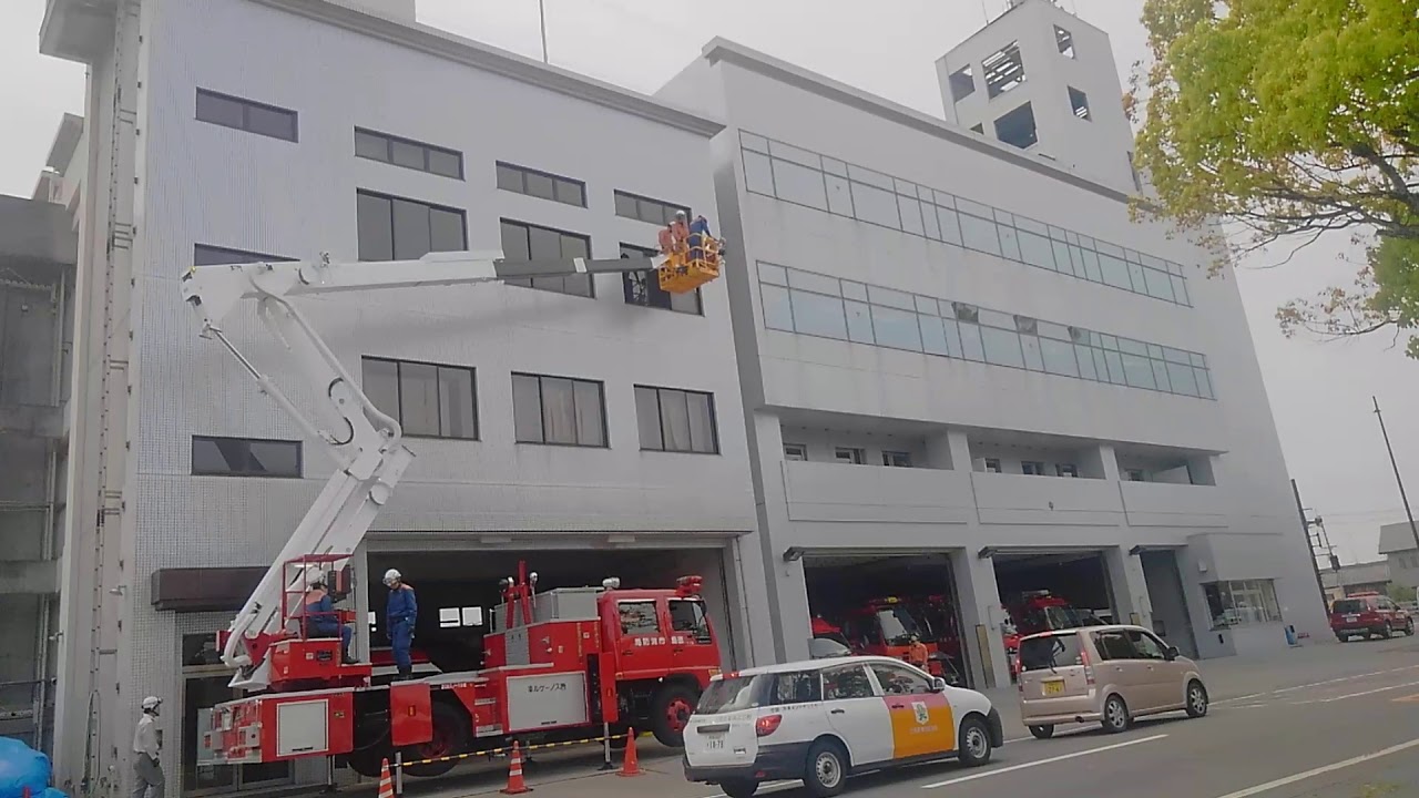 徳島市消防局西署スノーケル車訓練 YouTube