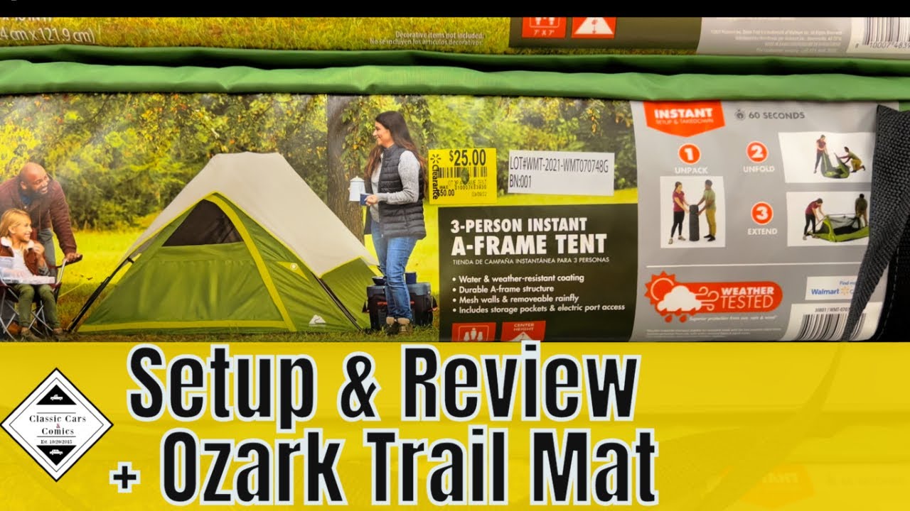 Ozark Trail 3 Person A-Frame Tent Unboxing, Setup  Tour