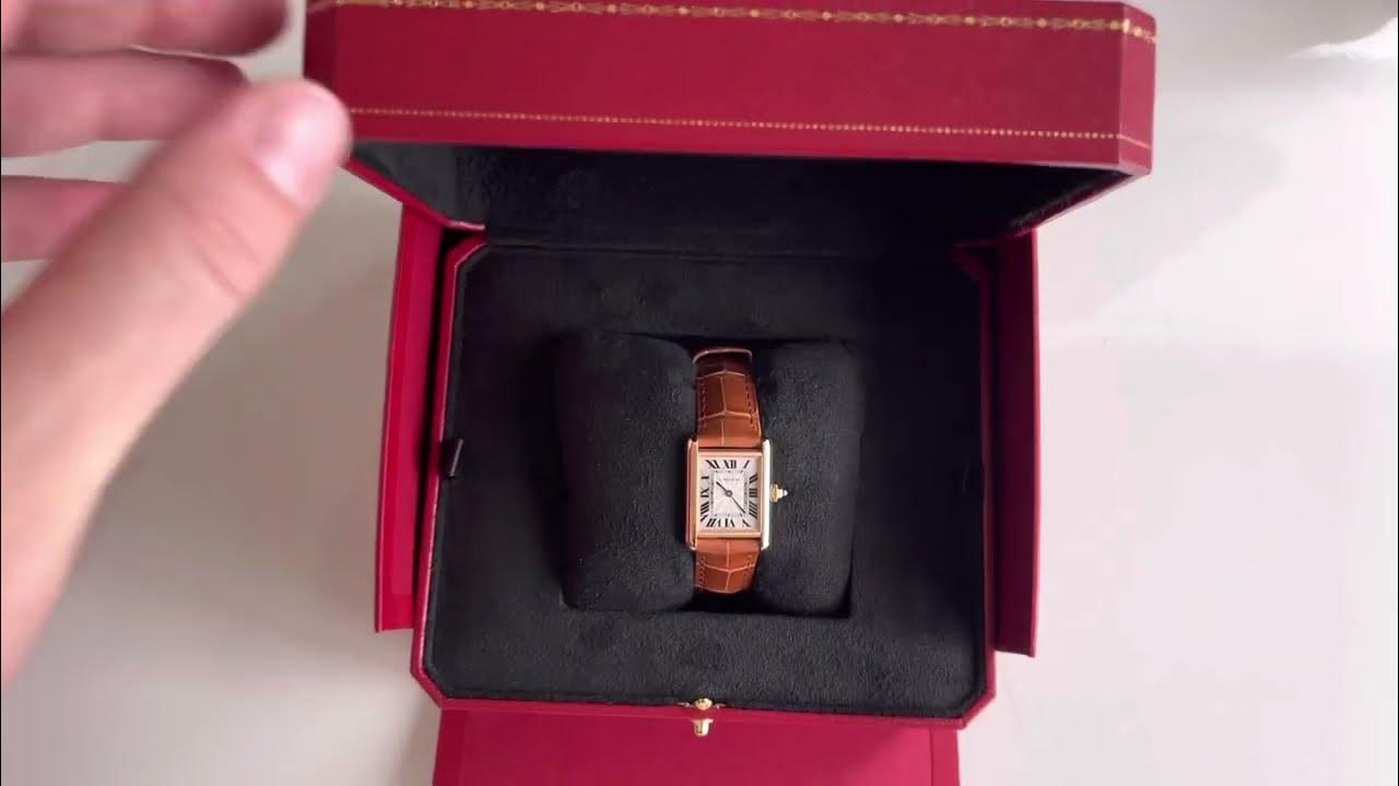 Cartier Tank Louis 18k Rose Gold Mechanical Ladies Watch WGTA0010 Box Card