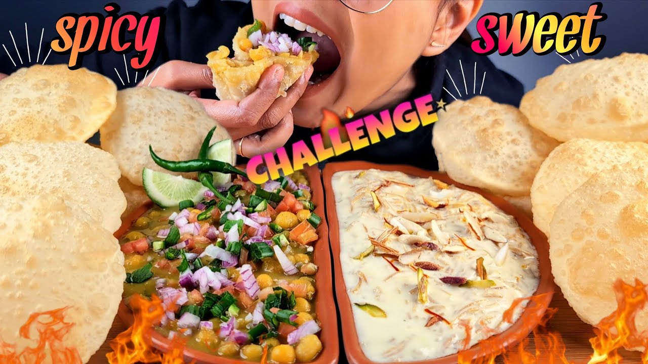 FULKO LUCHI WITH SPICY GHUGNI & SEMIYA COOKING & EATING CHALLENGE | 12+ LUCHI EATING WITH GHUGNI 