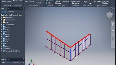 Curtain Wall Fabrication Using iCopy and Frame Generator in Autodesk Inventor