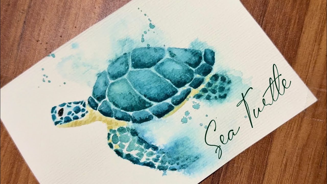 Sea Turtle Watercolor Painting - For Beginners - YouTube