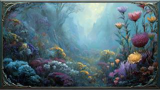 Mystical Blue Flower Canyon TV Frame Art | Enchanted Floral Digital Wall Art for Samsung Frame TV screenshot 2