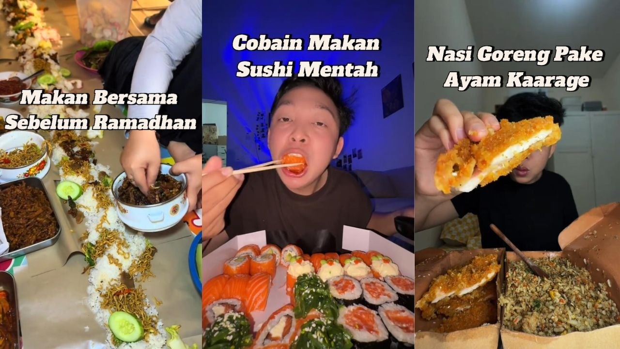 Makan Bersama Sebelum Ramadhan, Cobain Sushi Mentah, Dan Mukbang Jajanan Enak Tiktoker Arif