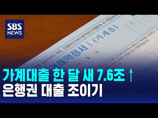 가계대출 한 달 새 7.6조↑..은행권 대출 조이기 / SBS 모닝와이드 2부