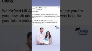 Our 59th Batch student Ms. Rachana  has been selected in COTTON WORLD, Bengaluru as Welfare Officer