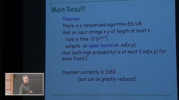 Approximating the edit distance to within a constant factor in truly subquadratic time - Mike Saks