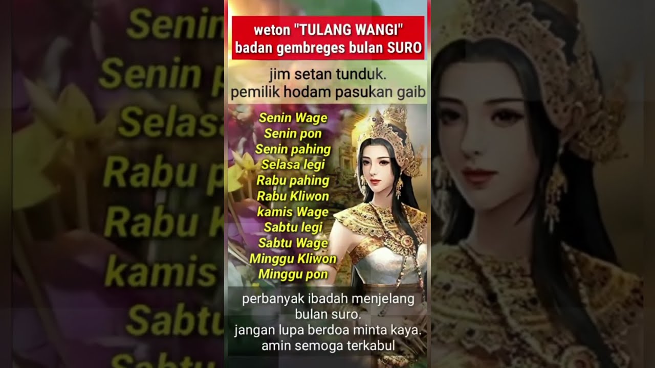 Weton Tulang Wangi Di 1 Suro Spiritual Shortviral Fyp Viral