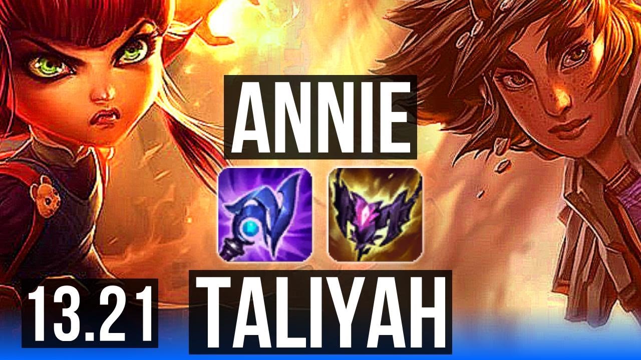 ANNIE vs TALIYAH (MID) | Quadra, Comeback, 1.6M mastery, 8/2/9, 800+ games | KR Master | 13.21