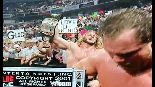 WWE: WWF RAW IS WAR- MAY 21, 2001 (Y2J &amp; BENOIT WIN TITLES, TRIPLE INJURES HIS QUAD)