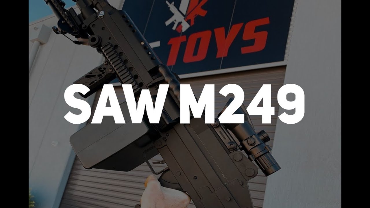SAW M249 GEL BLASTER REVIEW IN 30 SECONDS! TacToys YouTube