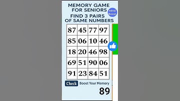 Brain Exercise for Seniors 65+: Fun Puzzle | Match the Numbers #braintraining