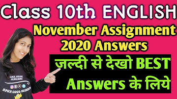 Cgboard Class 10 november Assignment 3 ENGLISH Answer|CLASS 10 ENGLISH|November ASSIGNMENT 3|cgboard
