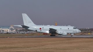 [4K] 海上自衛隊 P-1(#5503) 厚木基地 2015年12月1日