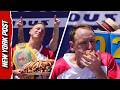 Moment Joey Chestnut Wins 4th of July Nathan’s Hot Dog Eating Contest for Unrivaled 18th Time