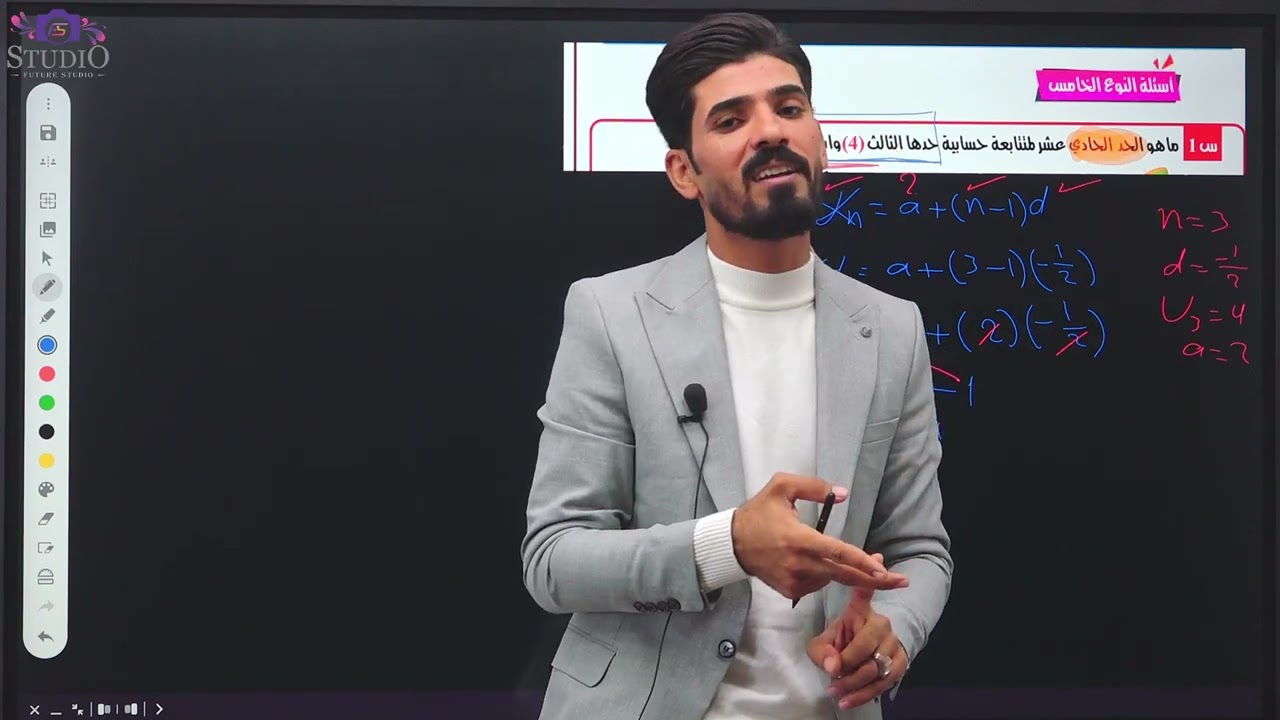 الحلقة الثالثة عشر /الفصل الاول/ المتتابعات /رياضيات الثالث متوسط/أ.اكرم كريم