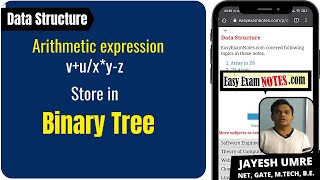 Store arithmetic expression in Binary Tree