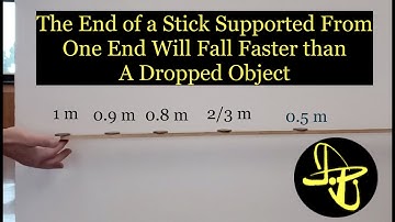 The End of a Falling Stick Accelerates Faster than g = 9.8 m/s^2 - Slow Motion Physics Demonstration