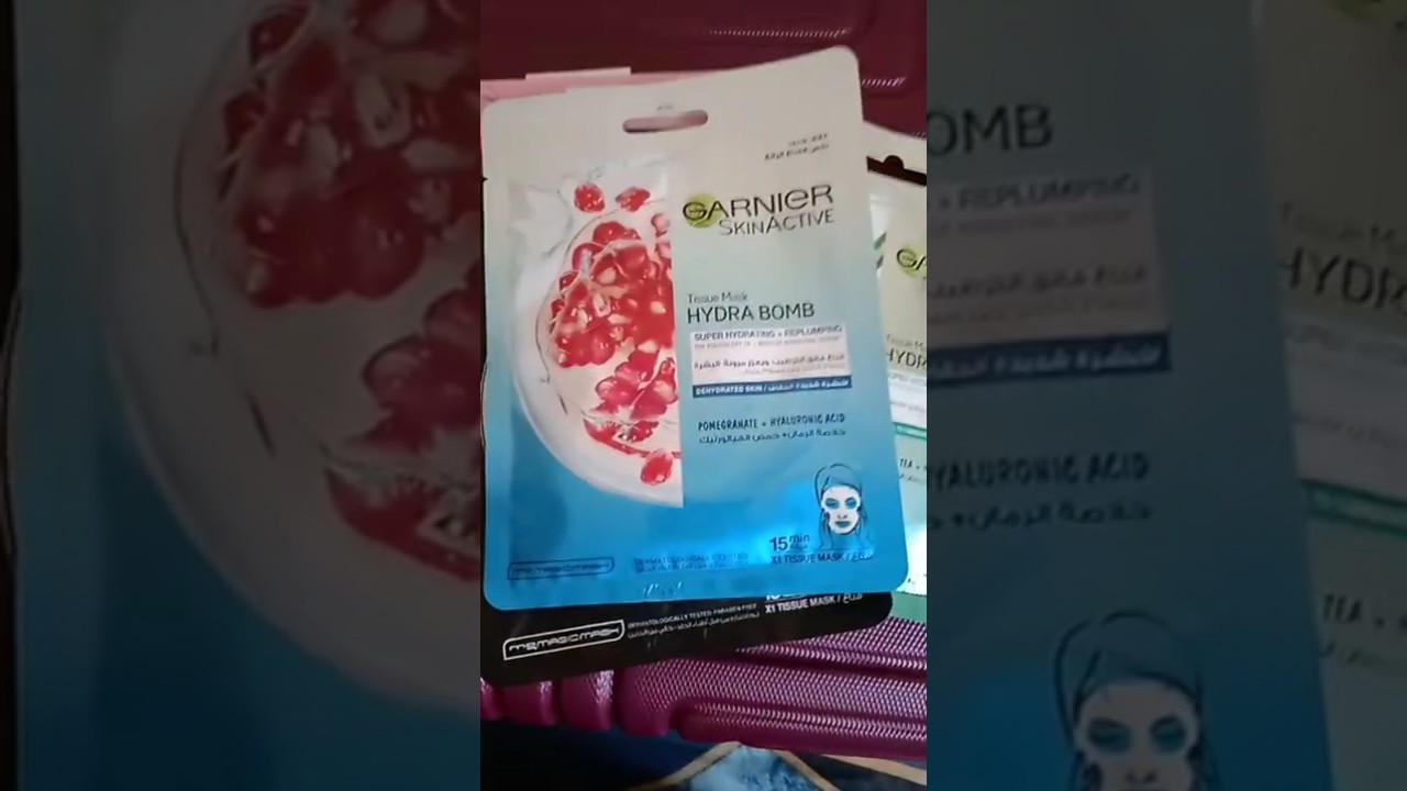 Garnier Skin Active Sheet Mask, CharcoalMask, Hydrating Mask,EyeMask