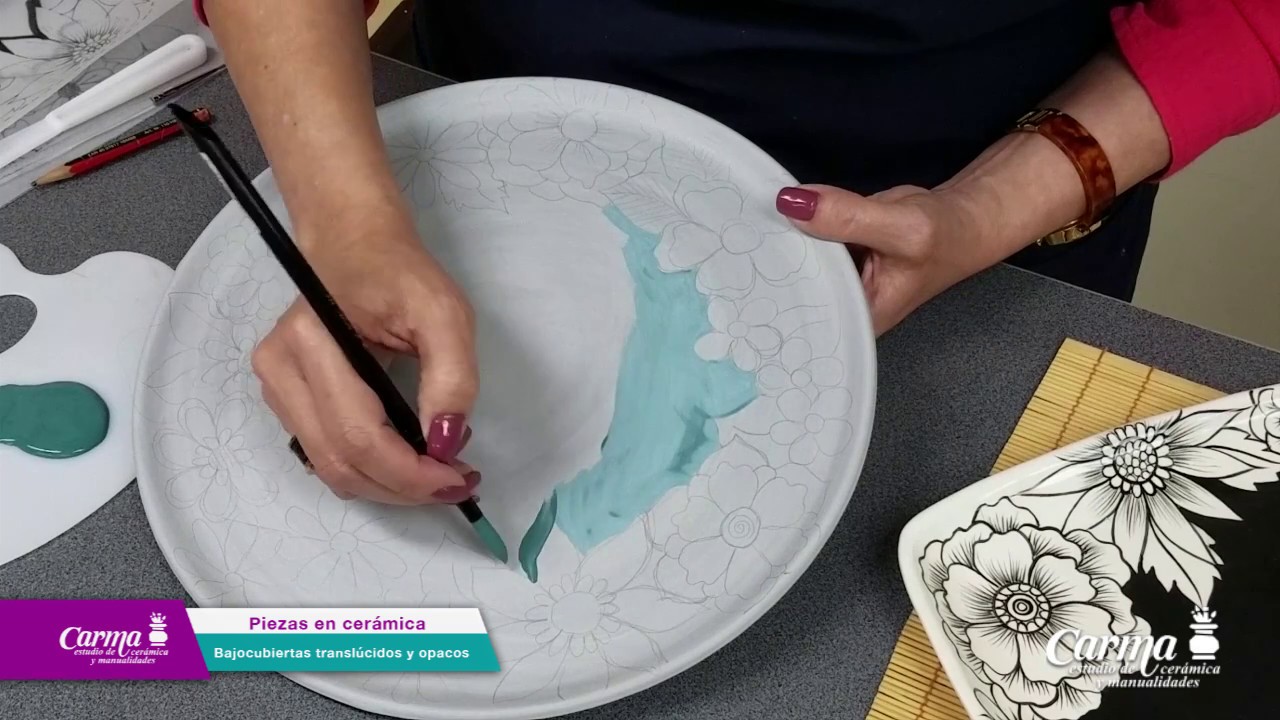 CERÁMICA - BAJOCUBIERTAS OPACOS Y TRANSLÚCIDOS - Tortera diseño floral