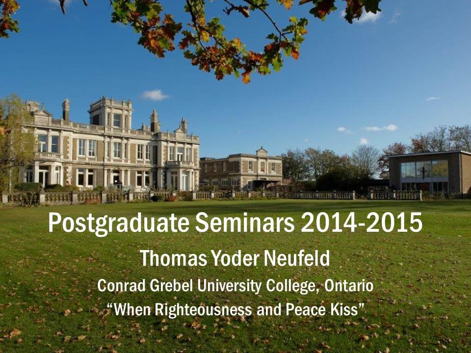 Thomas Yoder Thomas Yoder Neufeld - When Righteousness and Peace Kiss - Spurgeon's ...