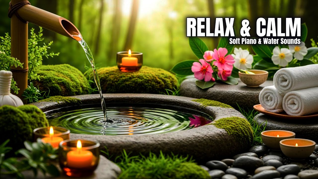 Relaxing Music for Stress Relief 🌿 Deep Calm Piano & Water Sounds for Sleep, Meditation & Healing