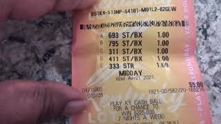 Pick 3 winning ticket straight box 💵💵