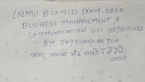 Business Management And Communication Vvi Objectives