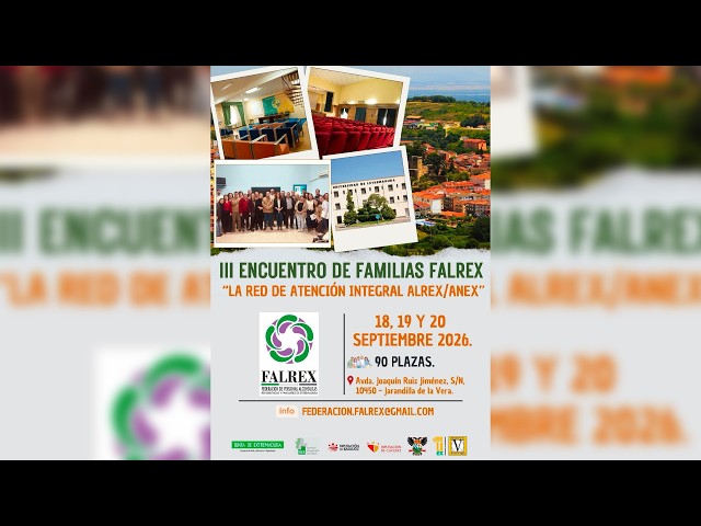 III Encuentro de Familias FALREX. La Red de Atención Iintegral ALREX/ANEX. Jarandila de la Vera 2026