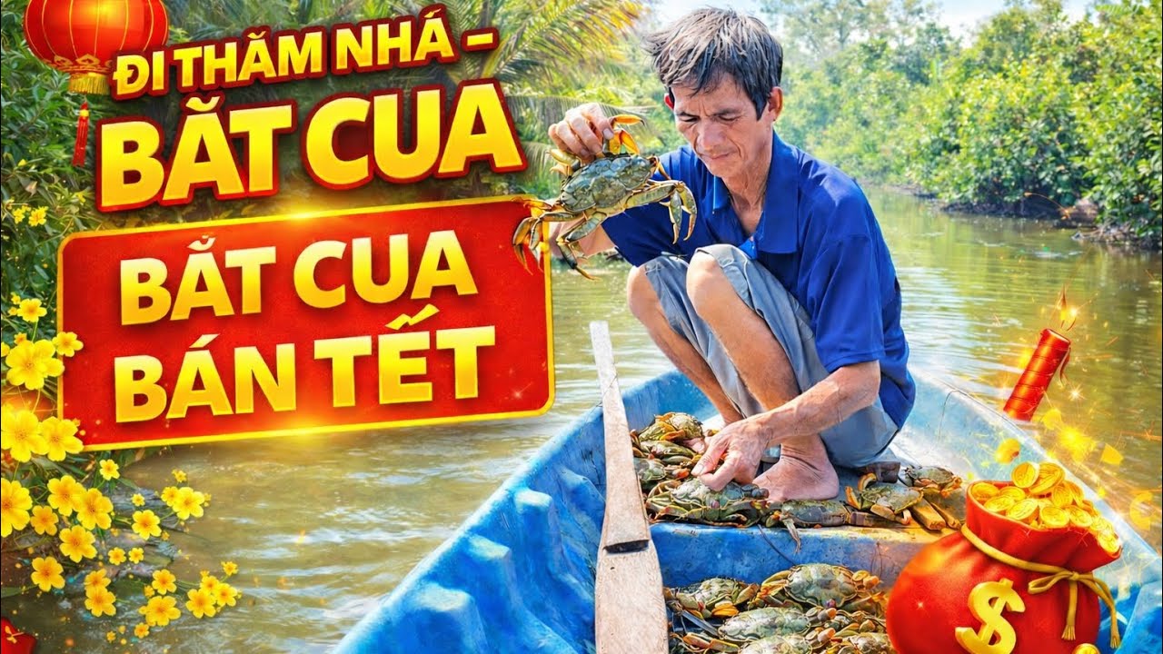Đi thăm nhá bắt cua bán Tết - Catching Crabs for Vietnamese Traditional New Year